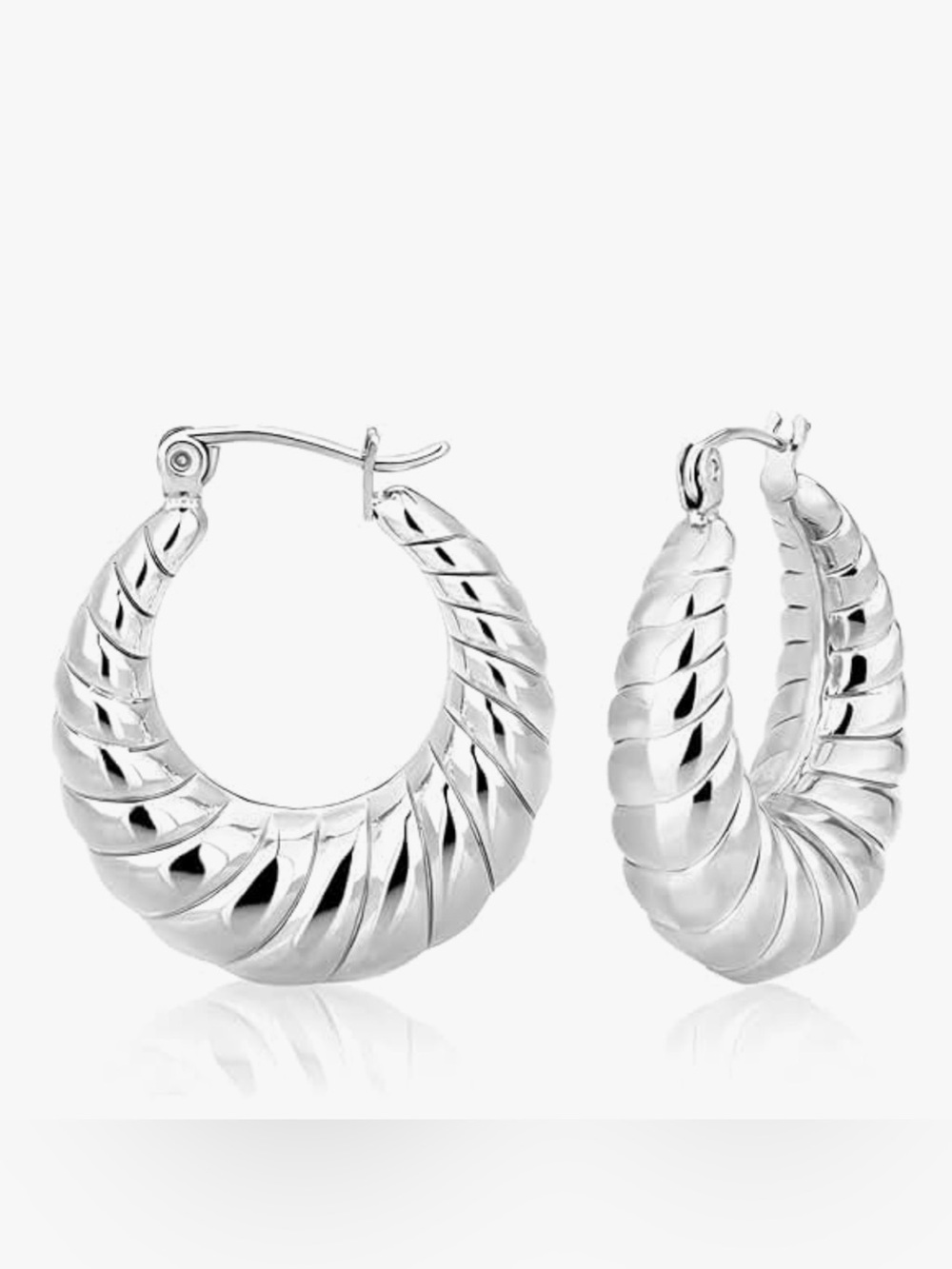 Siumal Classic Twisted Hoop Earrings - Silver